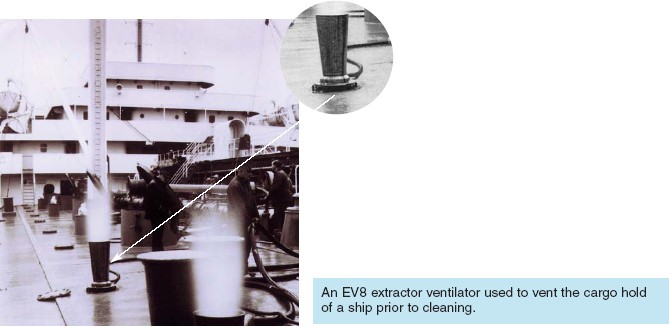 EV8抽风机用于货舱清洁前的通风
